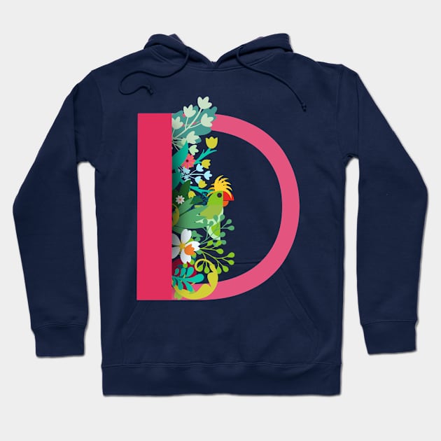 Tropical alphabet D Hoodie by Susana